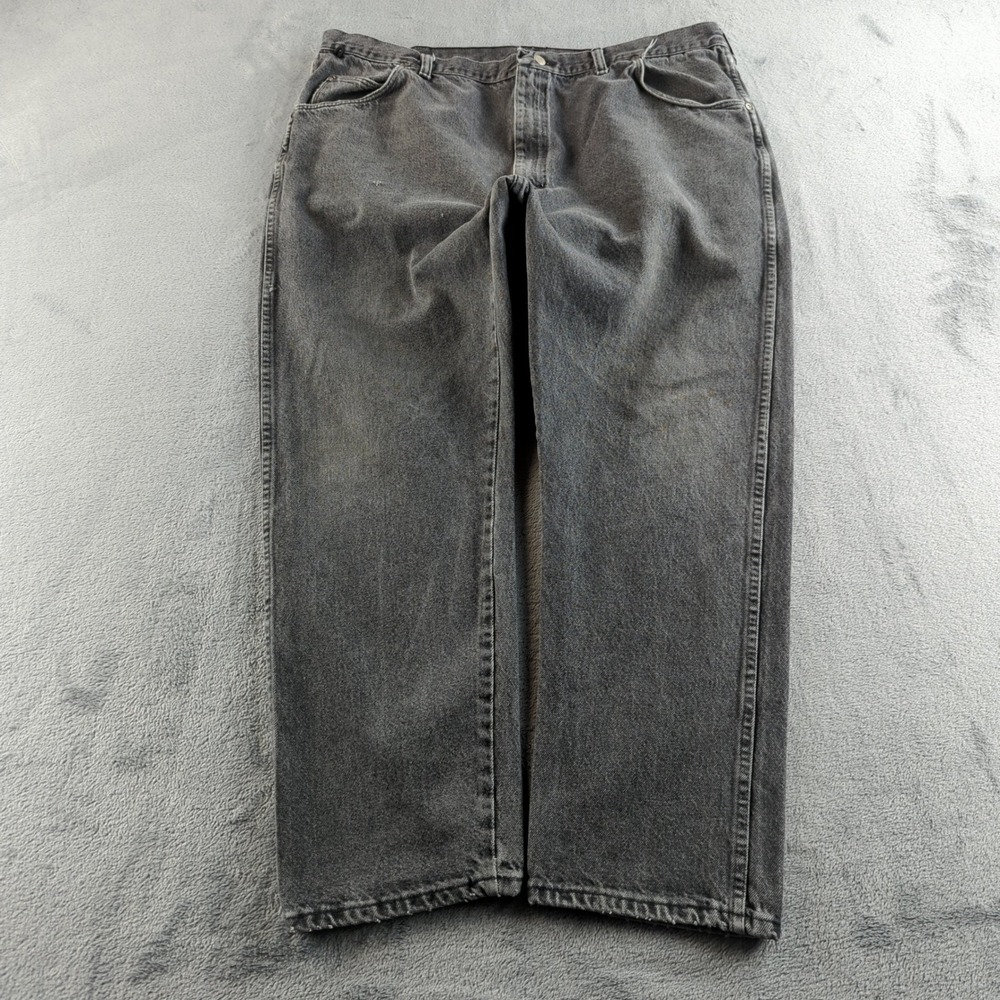 Vintage‎ 80s Wrangler Jeans Fits 40x30 Black Faded Rugged Wear Relaxed Made USA